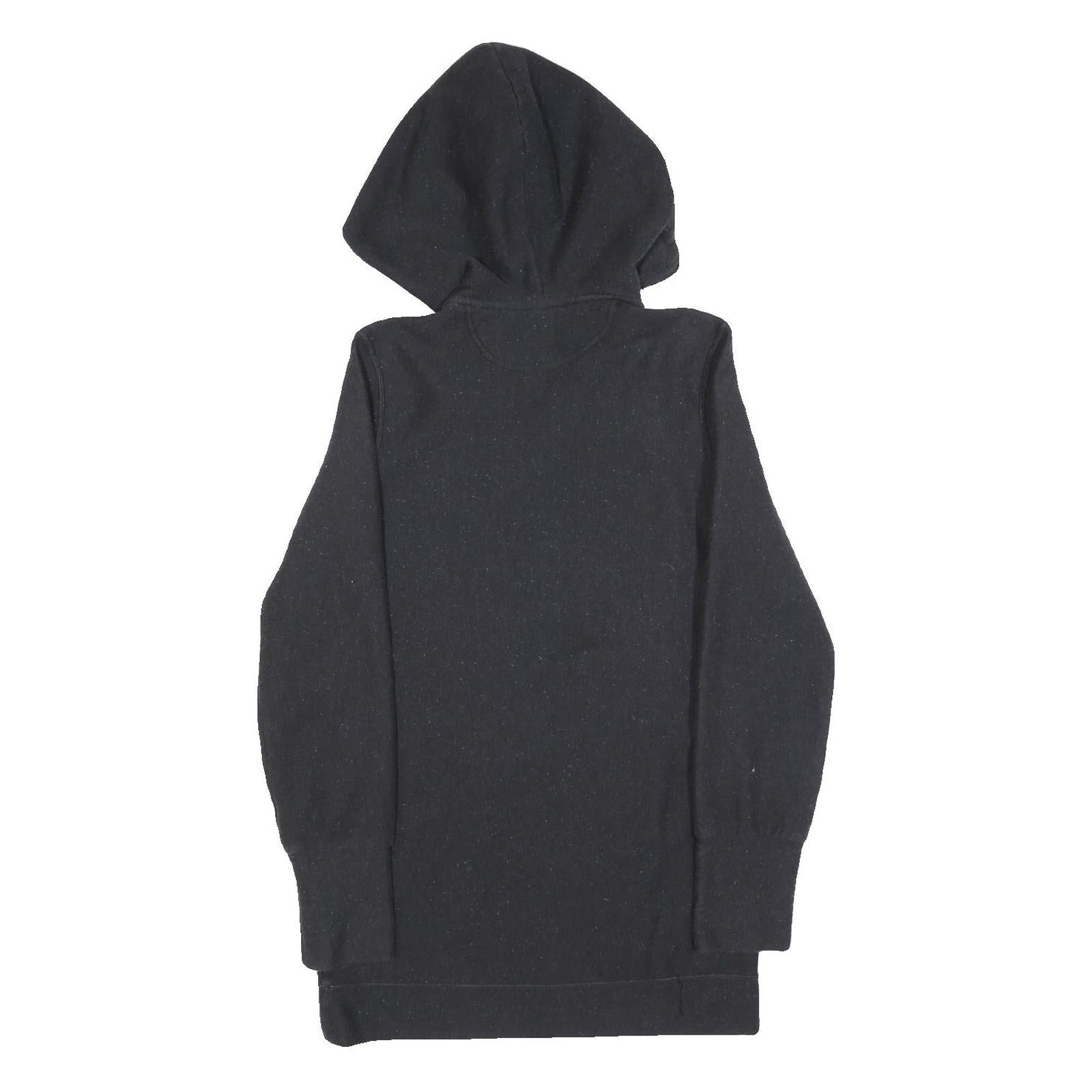 ADIDAS Womens Black Hoodie S ¼ Zip Logo Cotton Sweatshirt Casual