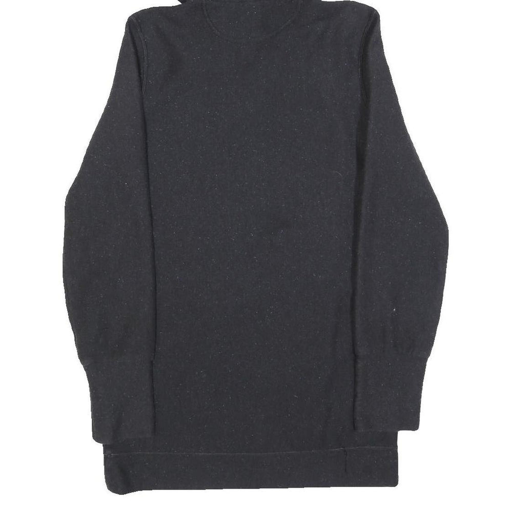 ADIDAS Womens Black Hoodie S ¼ Zip Logo Cotton Sweatshirt Casual