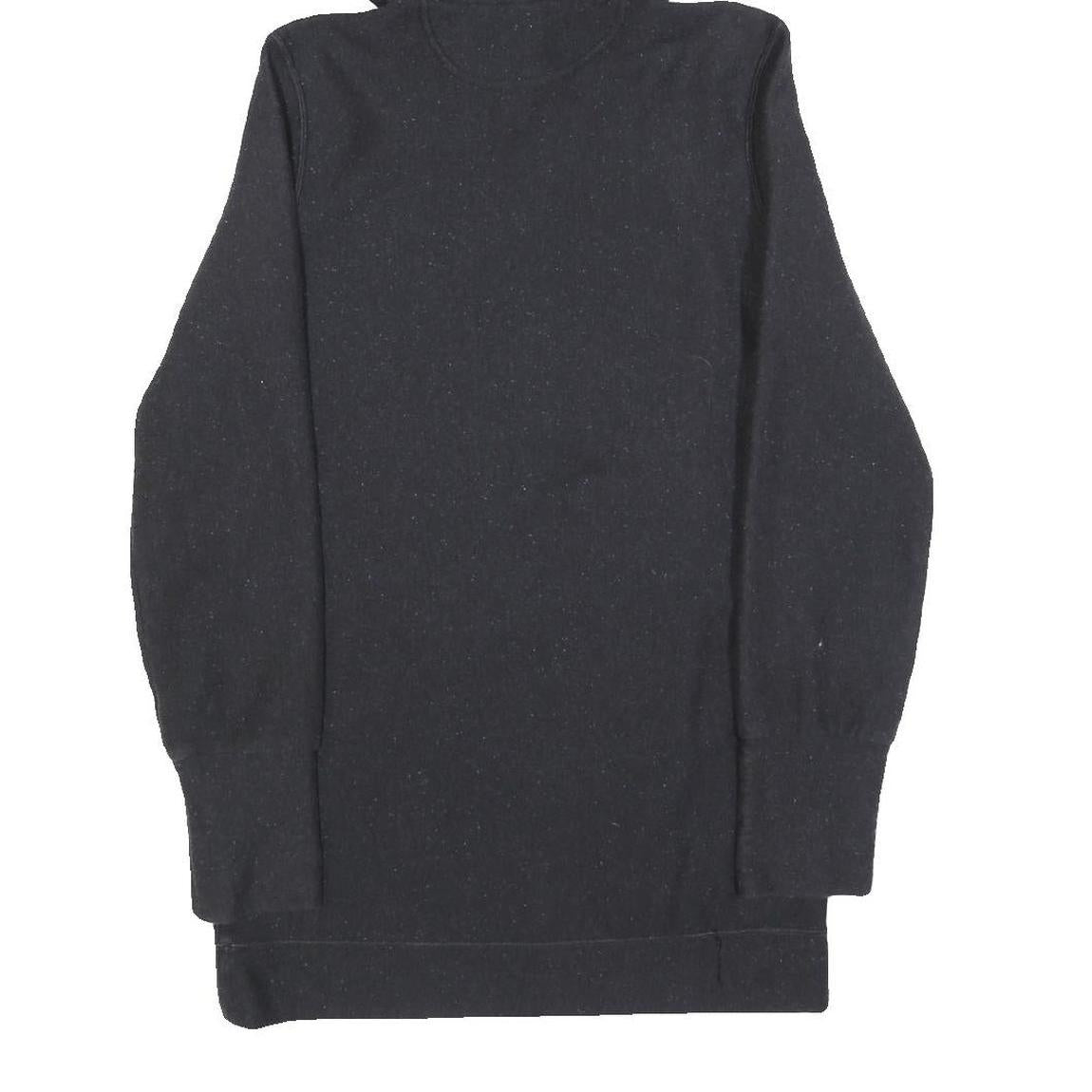 ADIDAS Womens Black Hoodie S ¼ Zip Logo Cotton Sweatshirt Casual