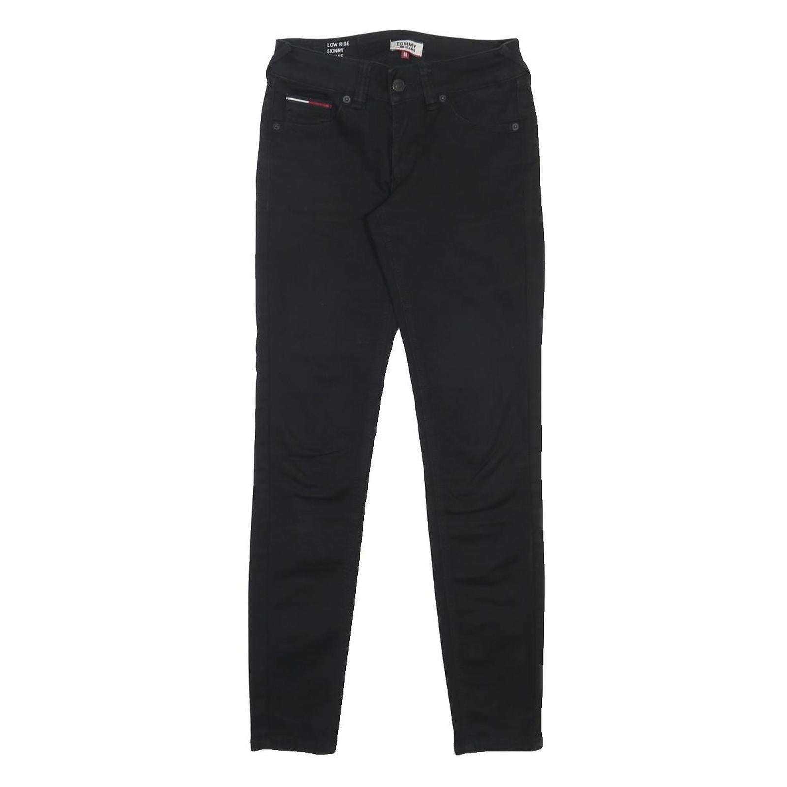 TOMMY JEANS Womens Black Slim Skinny Denim Rinse W25 L30 Slim Fit Jeans