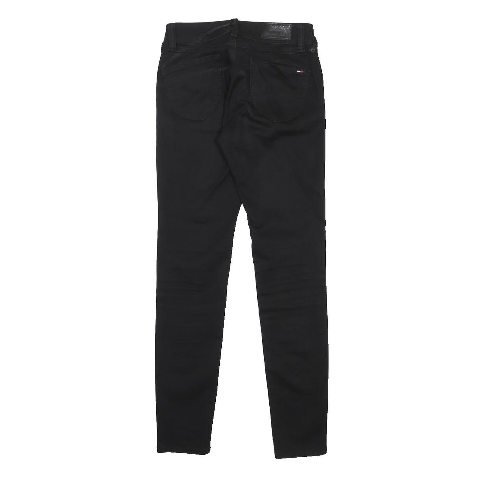 TOMMY JEANS Womens Black Slim Skinny Denim Rinse W25 L30 Slim Fit Jeans