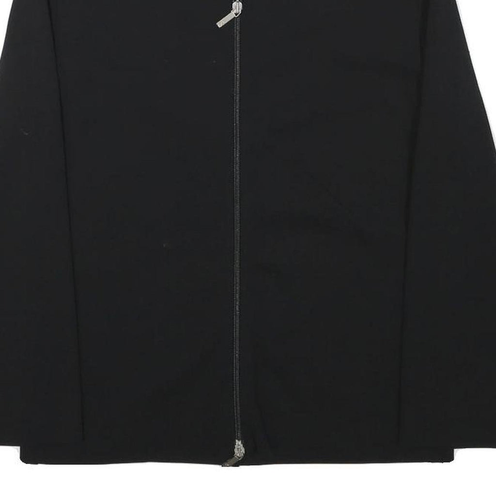 Womens Black Plain Zip Jacket XS Polyester Blend Casual Classic Fit