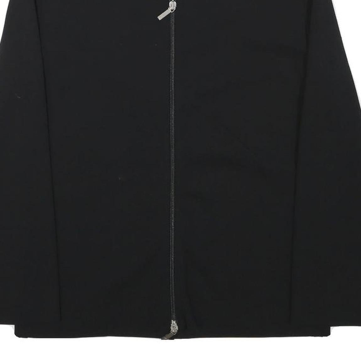 Womens Black Plain Zip Jacket XS Polyester Blend Casual Classic Fit