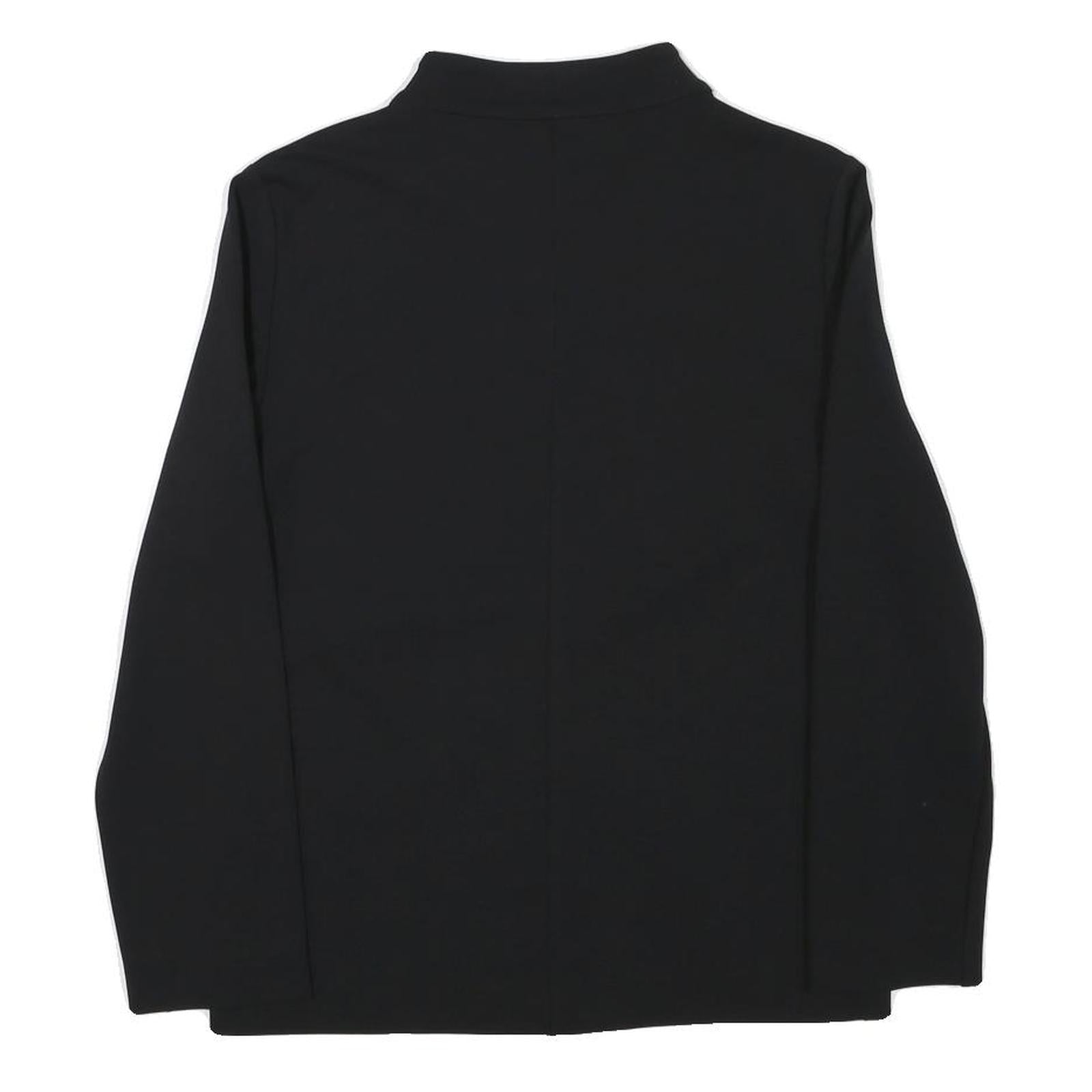 Womens Black Plain Zip Jacket XS Polyester Blend Casual Classic Fit