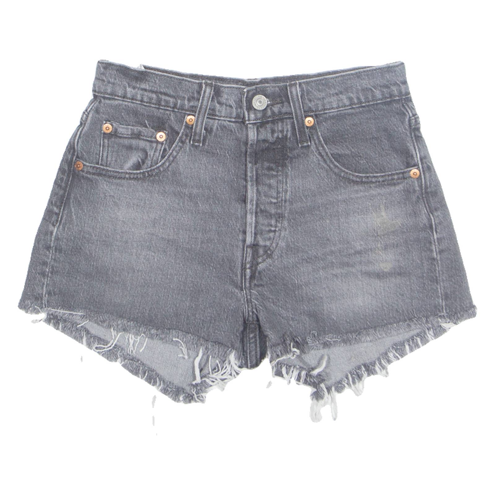 LEVI'S Cut Off 501 Premium Womens Denim Shorts Black XXS W26
