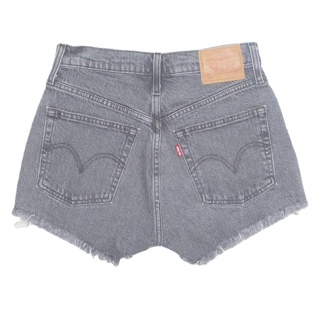 LEVI'S Cut Off 501 Premium Womens Denim Shorts Black XXS W26