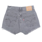 LEVI'S Cut Off 501 Premium Womens Denim Shorts Black XXS W26