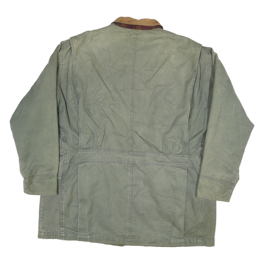 CHAPS RALPH LAUREN Mens Green Cotton Casual L Jacket Button Collar Classic