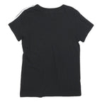 ADIDAS Womens Black & White T-Shirt UK 6 Short Sleeve Crew Neck 3 Stripes