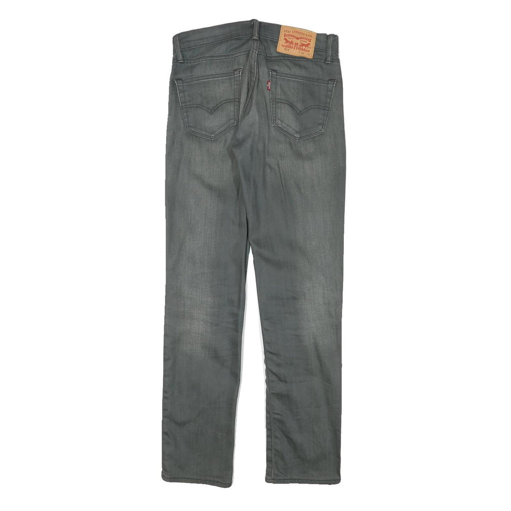 LEVI'S Mens Slim Grey Denim Jeans W28 L30 Zip Cotton Blend Casual Wear