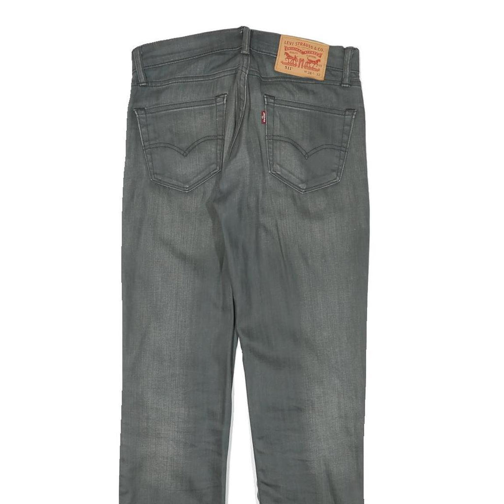 LEVI'S Mens Slim Grey Denim Jeans W28 L30 Zip Cotton Blend Casual Wear