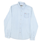 NAPAPIJRI Mens Light Blue Shirt L Casual Slim Fit Cotton Blend Long Sleeve