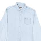 NAPAPIJRI Mens Light Blue Shirt L Casual Slim Fit Cotton Blend Long Sleeve
