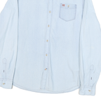NAPAPIJRI Mens Light Blue Shirt L Casual Slim Fit Cotton Blend Long Sleeve
