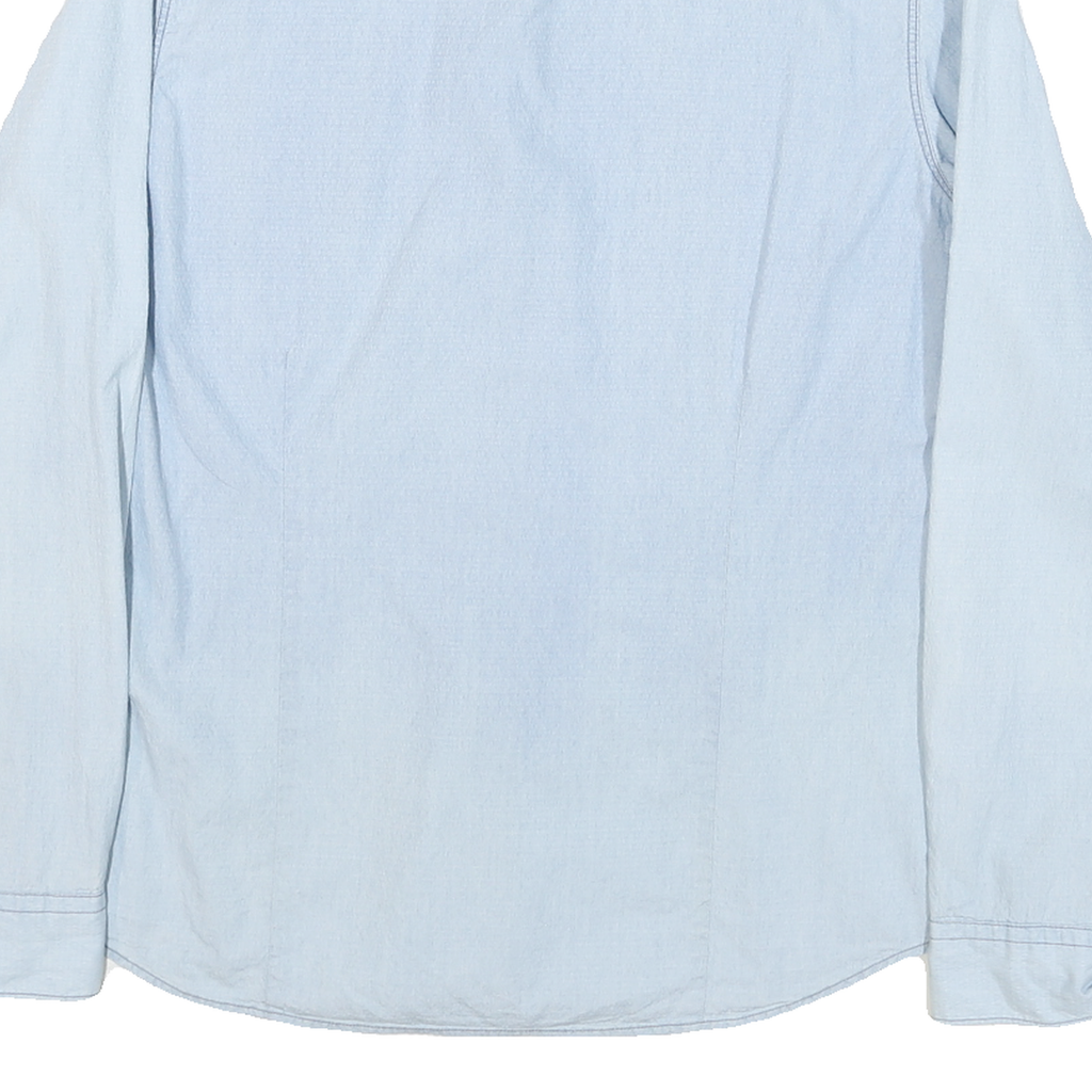 NAPAPIJRI Mens Light Blue Shirt L Casual Slim Fit Cotton Blend Long Sleeve