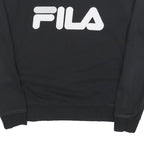 FILA Womens Black Crew Neck M Sweatshirt Cotton Blend Logo Casual Pullover
