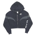 NIKE Womens Black & Grey Air Full Zip Cropped Hoodie S
