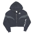 NIKE Womens Black & Grey Air Full Zip Cropped Hoodie S