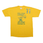 JERZEES Mens Yellow College Corner Hornets Graphic T-Shirt M Short Sleeve Crew