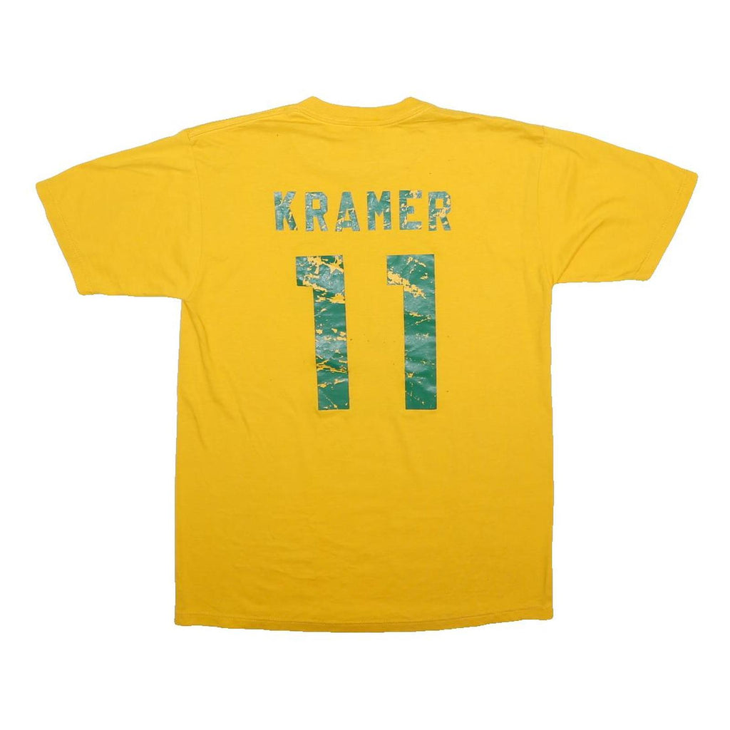JERZEES Mens Yellow College Corner Hornets Graphic T-Shirt M Short Sleeve Crew