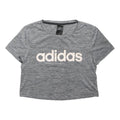 ADIDAS Womens Grey Cropped T-Shirt XS Short Sleeve Crew Neck Sports Logo