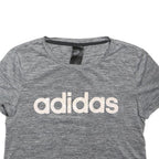 ADIDAS Womens Grey Cropped T-Shirt XS Short Sleeve Crew Neck Sports Logo