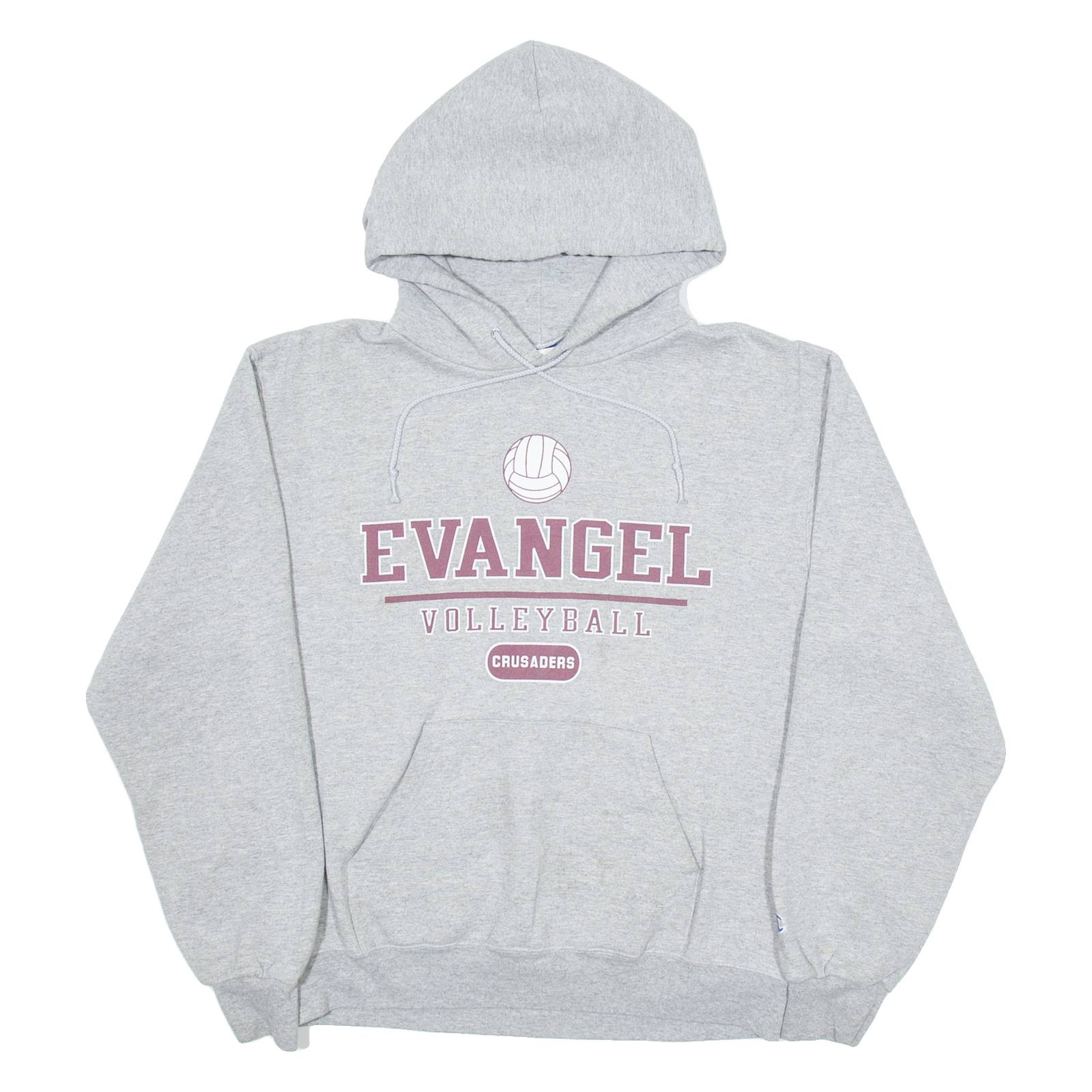 CHAMPION Evangel Volleyball Crusaders Womens Grey Hoodie USA M