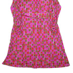 FRANCOISE DESARBRE Womens Pink & Brown Geometric Mini Dress Polyester Blend Long