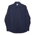 KENZO Mens Navy Blue Plain Shirt S Cotton Blend Classic Fit