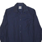 KENZO Mens Navy Blue Plain Shirt S Cotton Blend Classic Fit