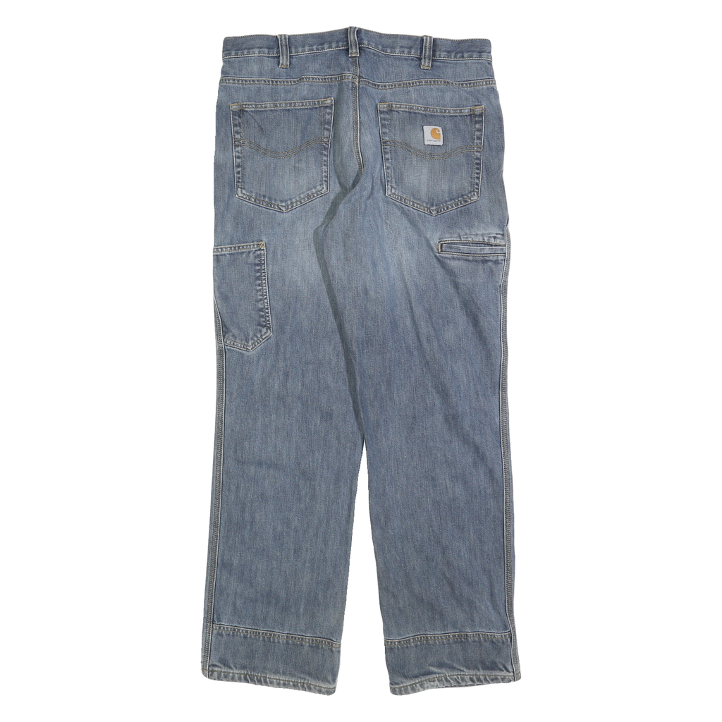 CARHARTT Mens Jeans Blue Regular Straight Denim Medium W36 L32 Workwear Zip