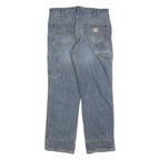CARHARTT Mens Jeans Blue Regular Straight Denim Medium W36 L32 Workwear Zip