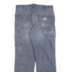 CARHARTT Mens Jeans Blue Regular Straight Denim Medium W36 L32 Workwear Zip
