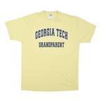RUSSELL ATHLETIC Mens Yellow Georgia Tech Grandparent Graphic T-Shirt XL Short