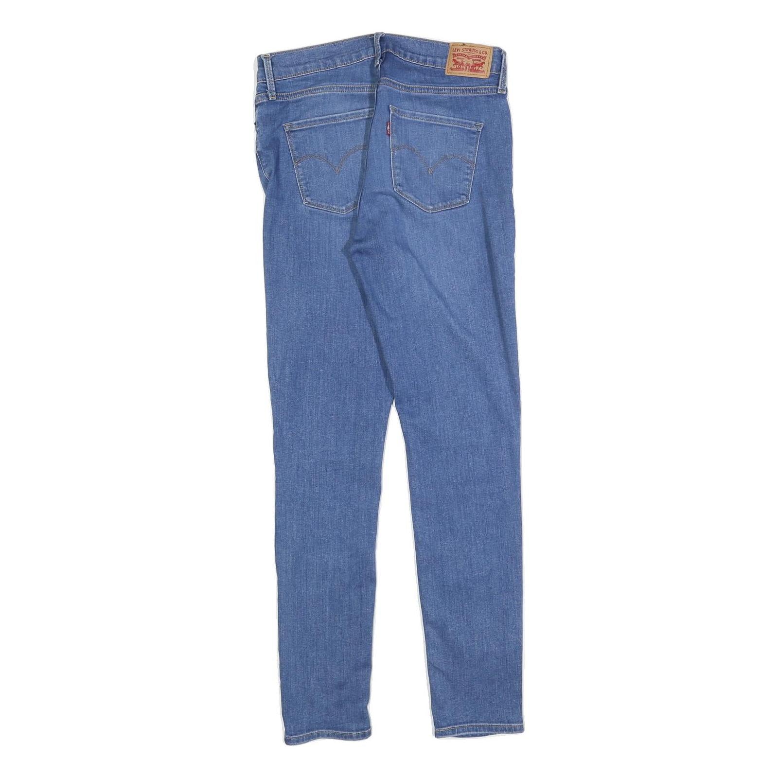 LEVI'S Womens Slim Blue Denim Jeans W28 L29 Stretch Cotton Blend Zip Fastening