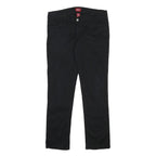 DICKIES Womens Cotton Blend Black Slim Zip Trousers W32 L28 Stylish Comfort