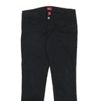DICKIES Womens Cotton Blend Black Slim Zip Trousers W32 L28 Stylish Comfort