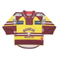 NATIONAL LEAGUE Boys Maroon & Yellow Jersey L Long Sleeve V-Neck Hockey Shirt