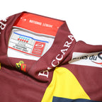 NATIONAL LEAGUE Boys Maroon & Yellow Jersey L Long Sleeve V-Neck Hockey Shirt