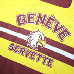 NATIONAL LEAGUE Boys Maroon & Yellow Jersey L Long Sleeve V-Neck Hockey Shirt
