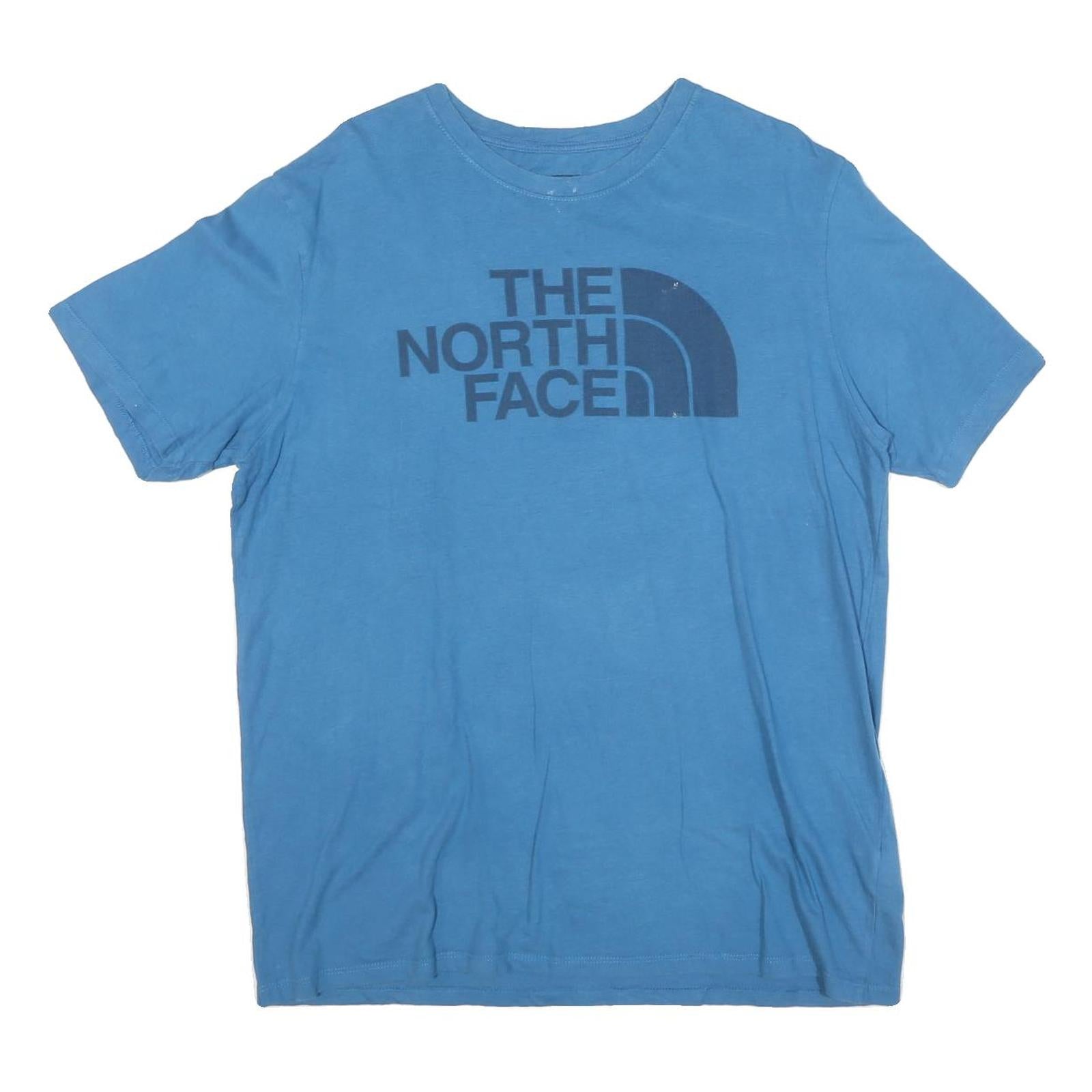 THE NORTH FACE Mens Blue Logo Graphic T-Shirt L Short Sleeve Crew Neck Casual