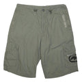 ECKO UNLTD Mens Shorts Green Cargo XL W36 Logo Printed Pockets Casual