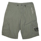 ECKO UNLTD Mens Shorts Green Cargo XL W36 Logo Printed Pockets Casual