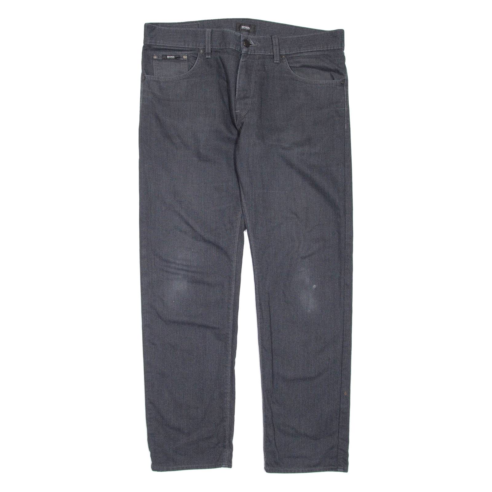 HUGO BOSS Womens Trousers Grey Regular Straight W38 L30