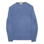 CALVIN KLEIN Mens Blue Plain Cotton Blend Basic Knit Jumper L Casual Comfort