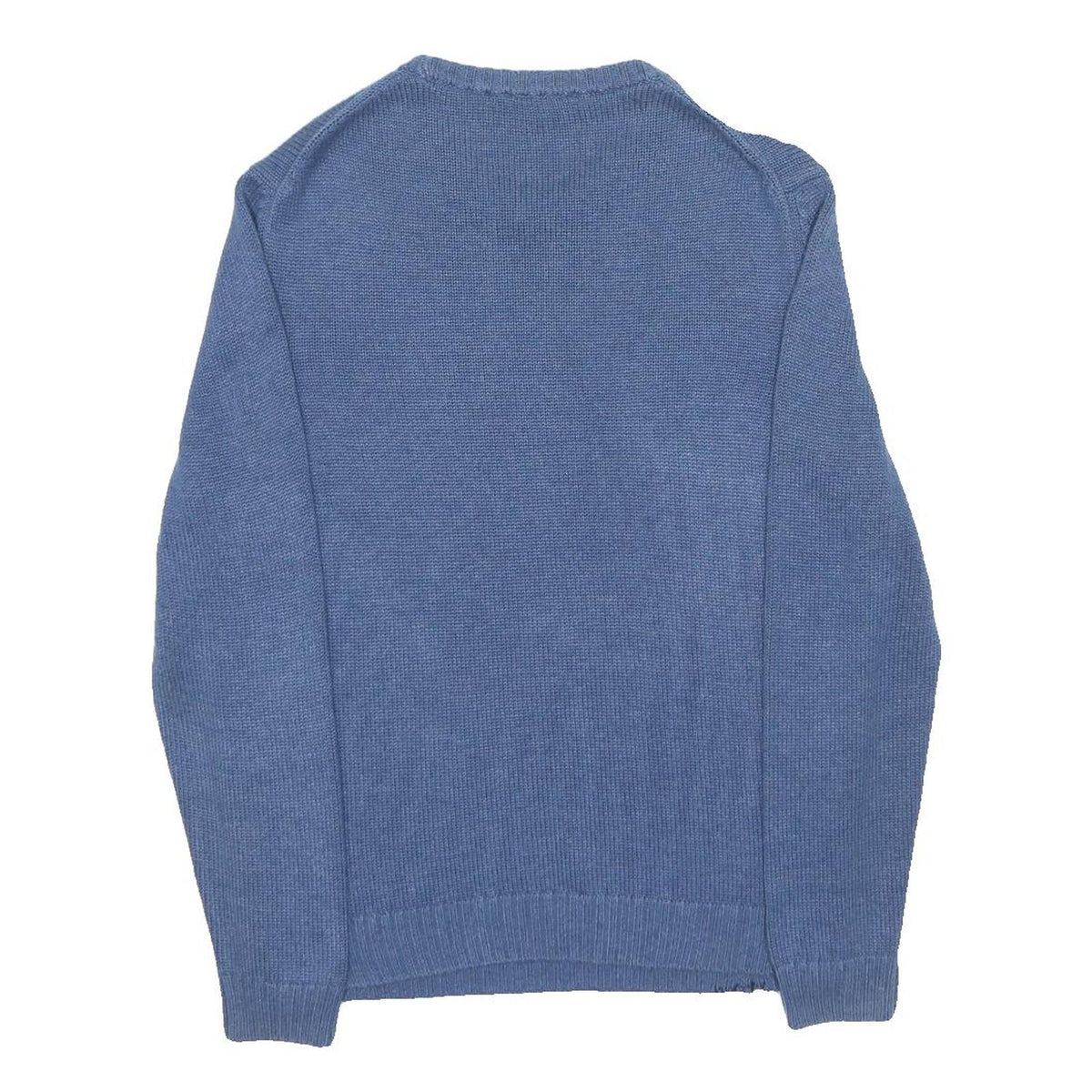 CALVIN KLEIN Mens Blue Plain Cotton Blend Basic Knit Jumper L Casual Comfort