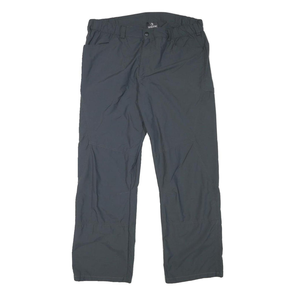 TREVOLUTION Mens Polyester Blend Regular Fit Black Trousers W34 L28 Outdoor