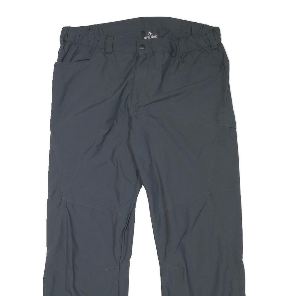 TREVOLUTION Mens Polyester Blend Regular Fit Black Trousers W34 L28 Outdoor