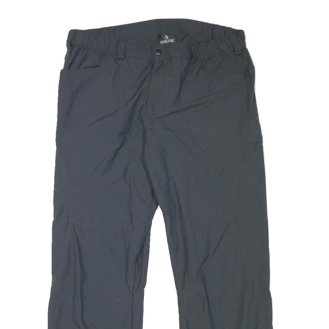 TREVOLUTION Mens Polyester Blend Regular Fit Black Trousers W34 L28 Outdoor