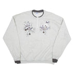 PFI FASHIONS Bird Print Womens Sweatshirt Grey 1/4 Zip L